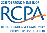 2025/26 Proud Member of RCPA Rehabilitative & Community Providers Association logo